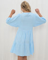 Babydoll Blue Linen Dress