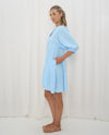 Babydoll Blue Linen Dress