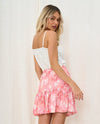 Floral Print Pink Skirt
