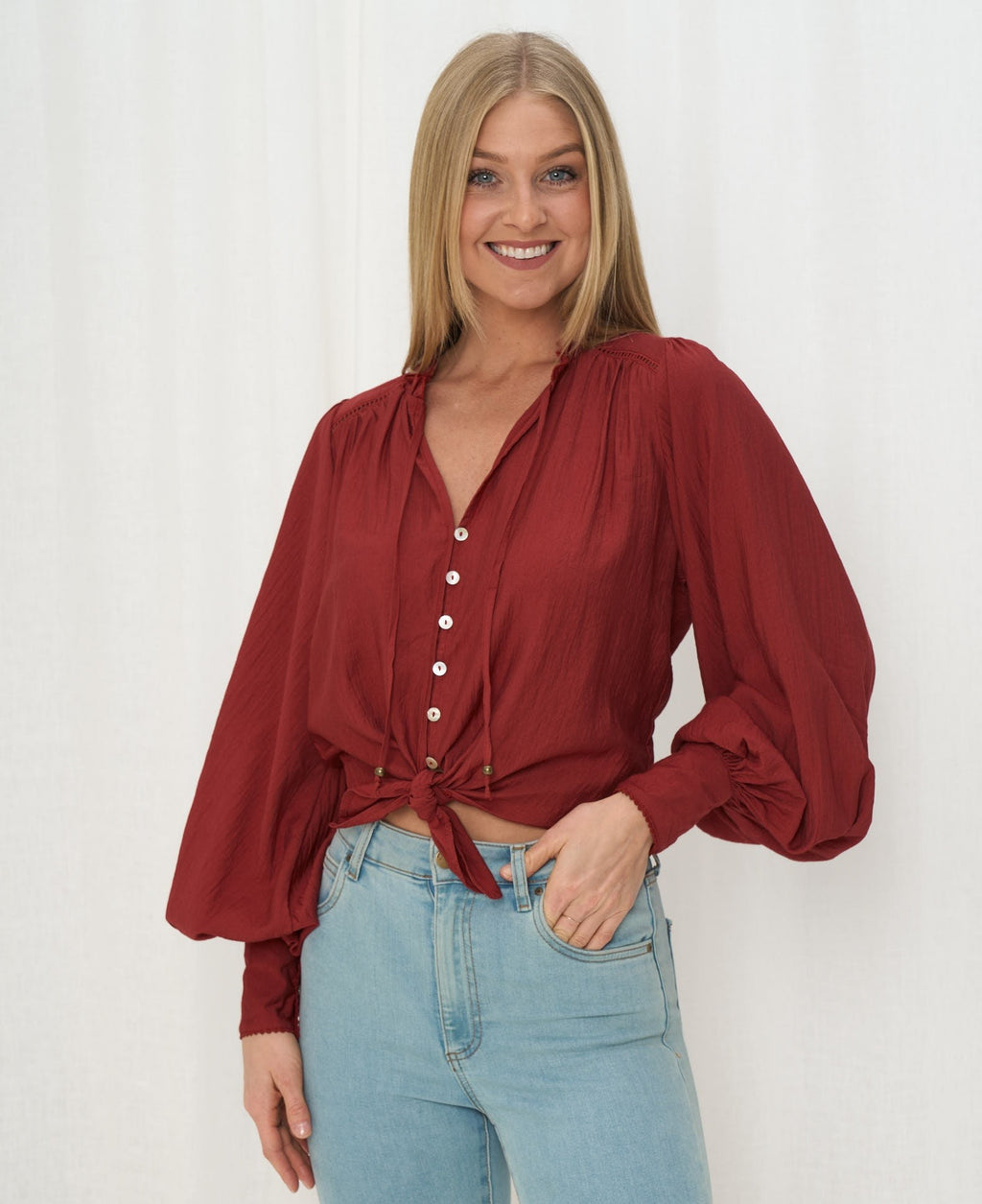 Long Sleeve Button Up Blouse