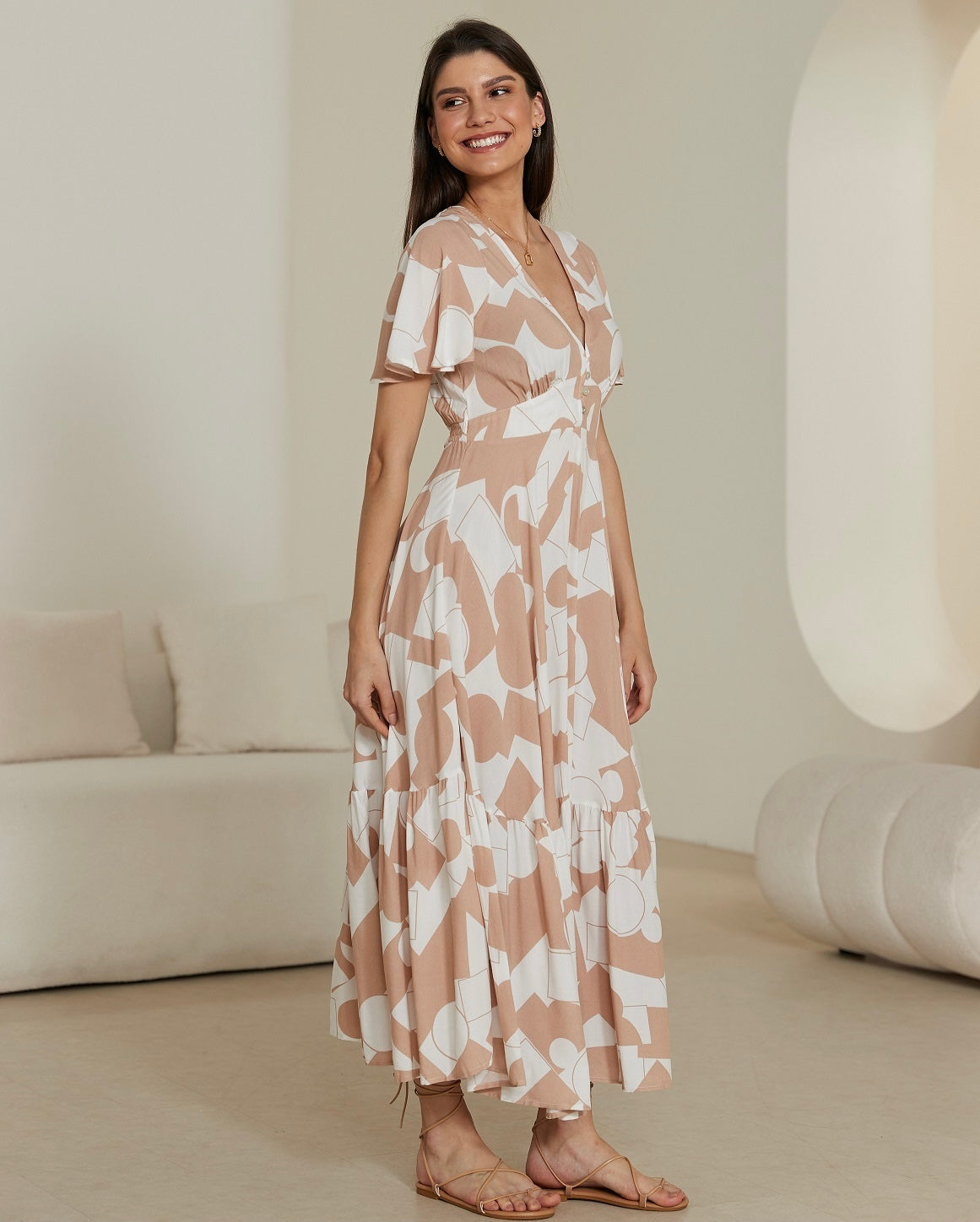 Camilla Beige Maxi Dress