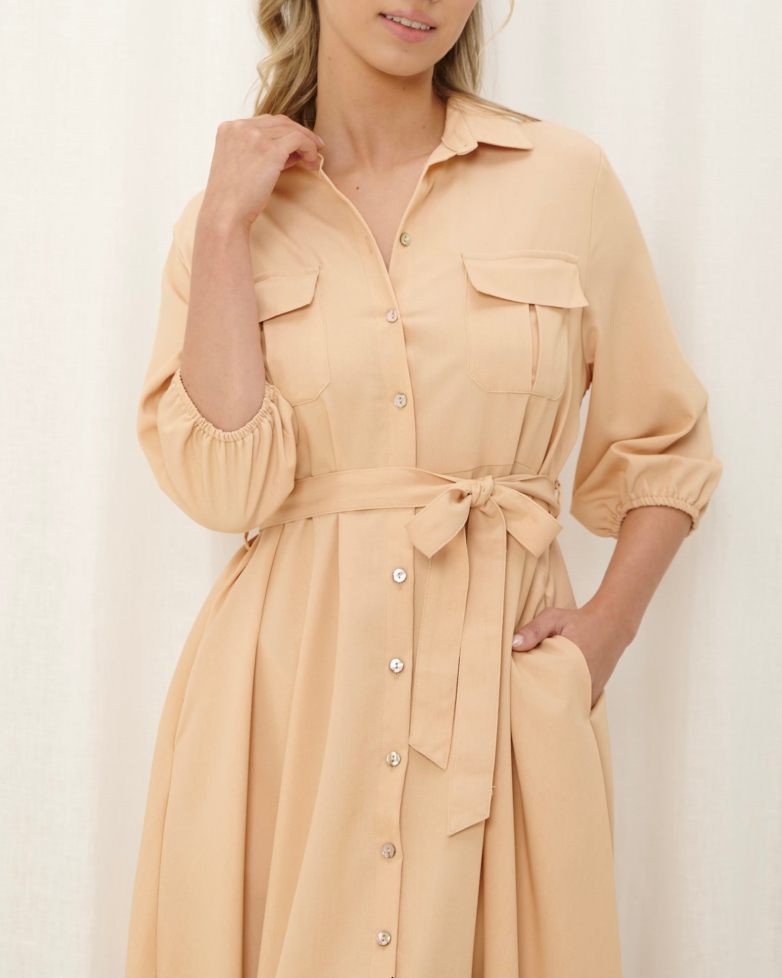Golden Sand Shirt Dress