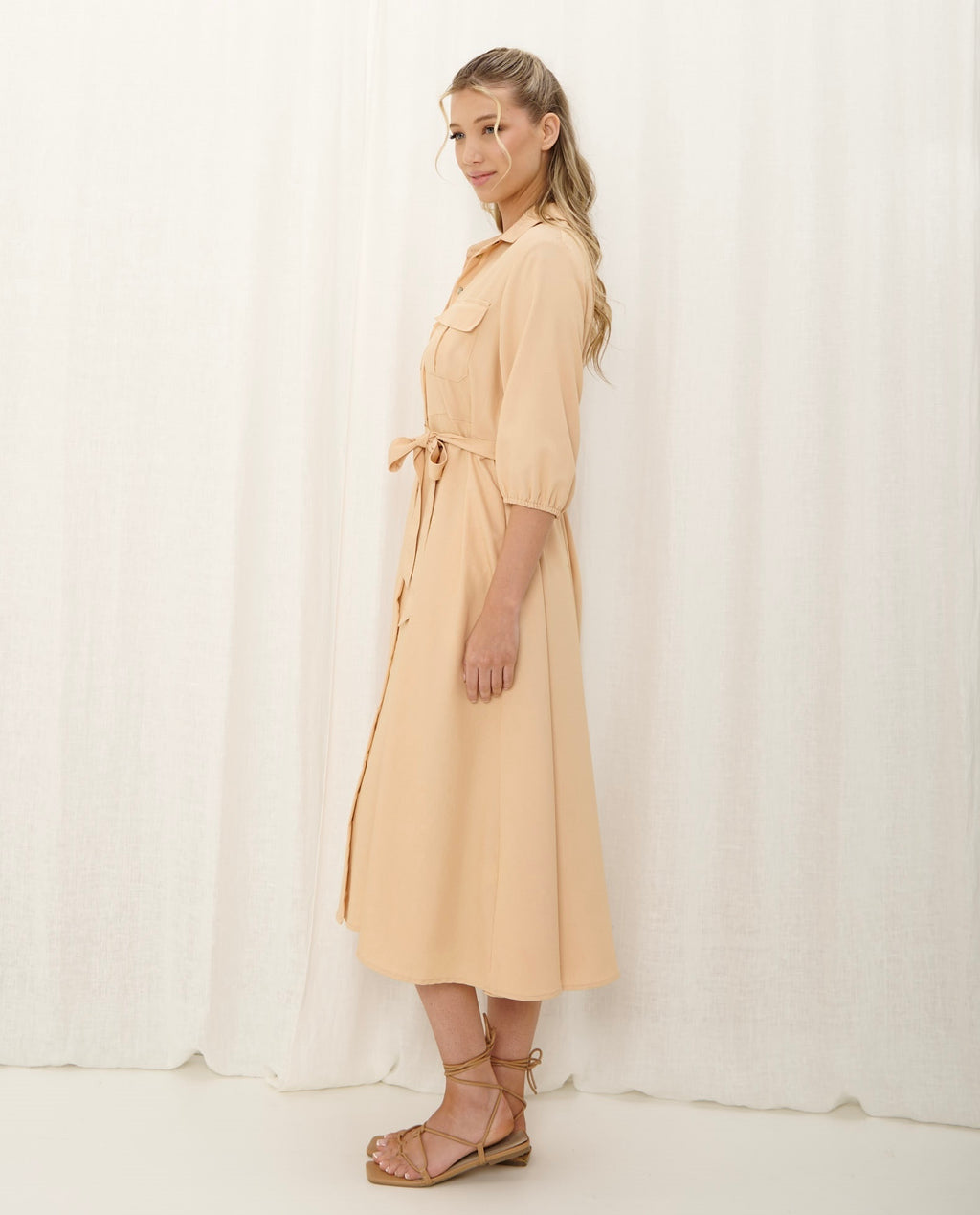 Golden Sand Shirt Dress
