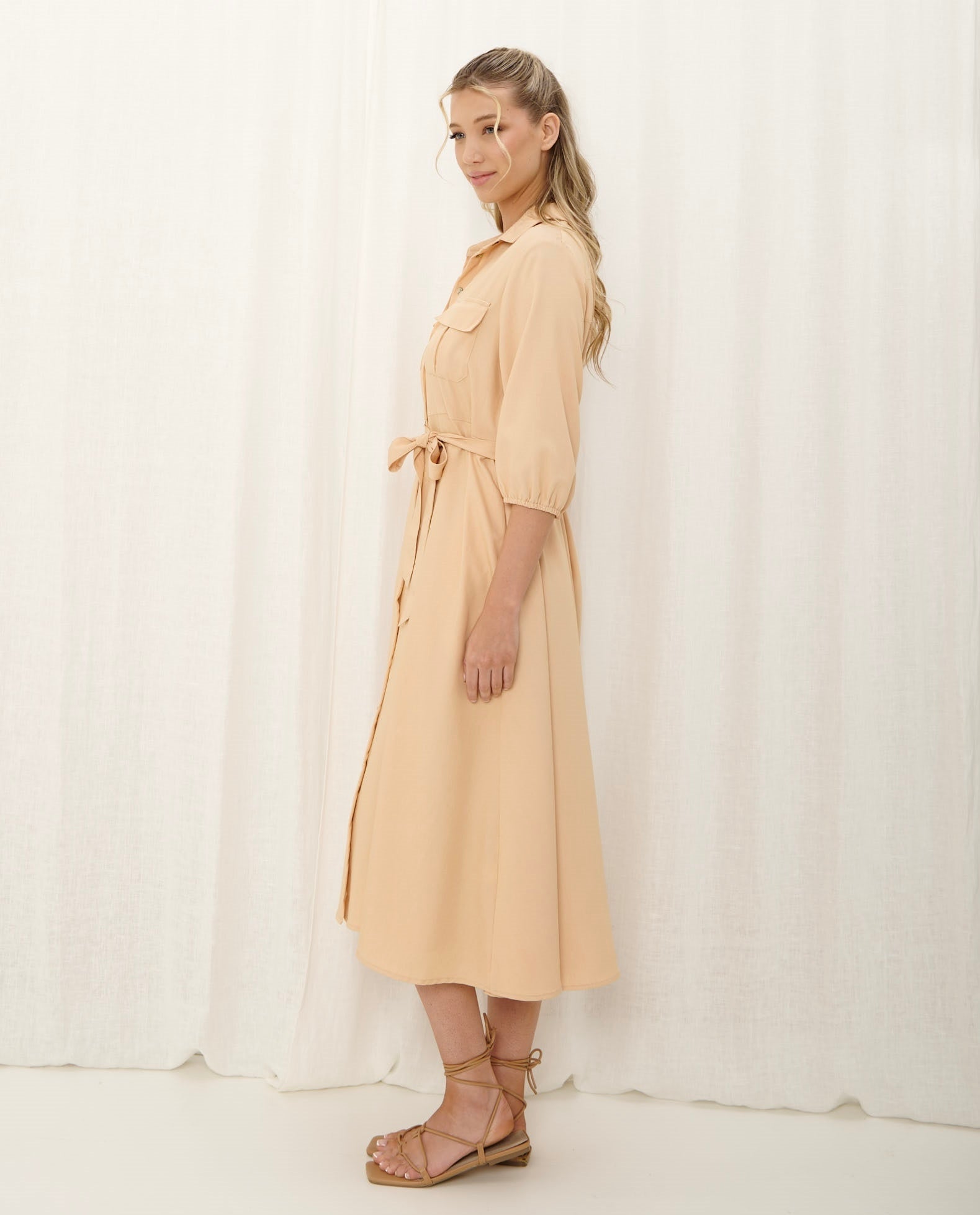 Golden Sand Shirt Dress