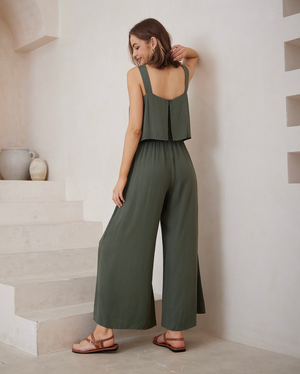 Alessia Khaki Green Jumpsuit