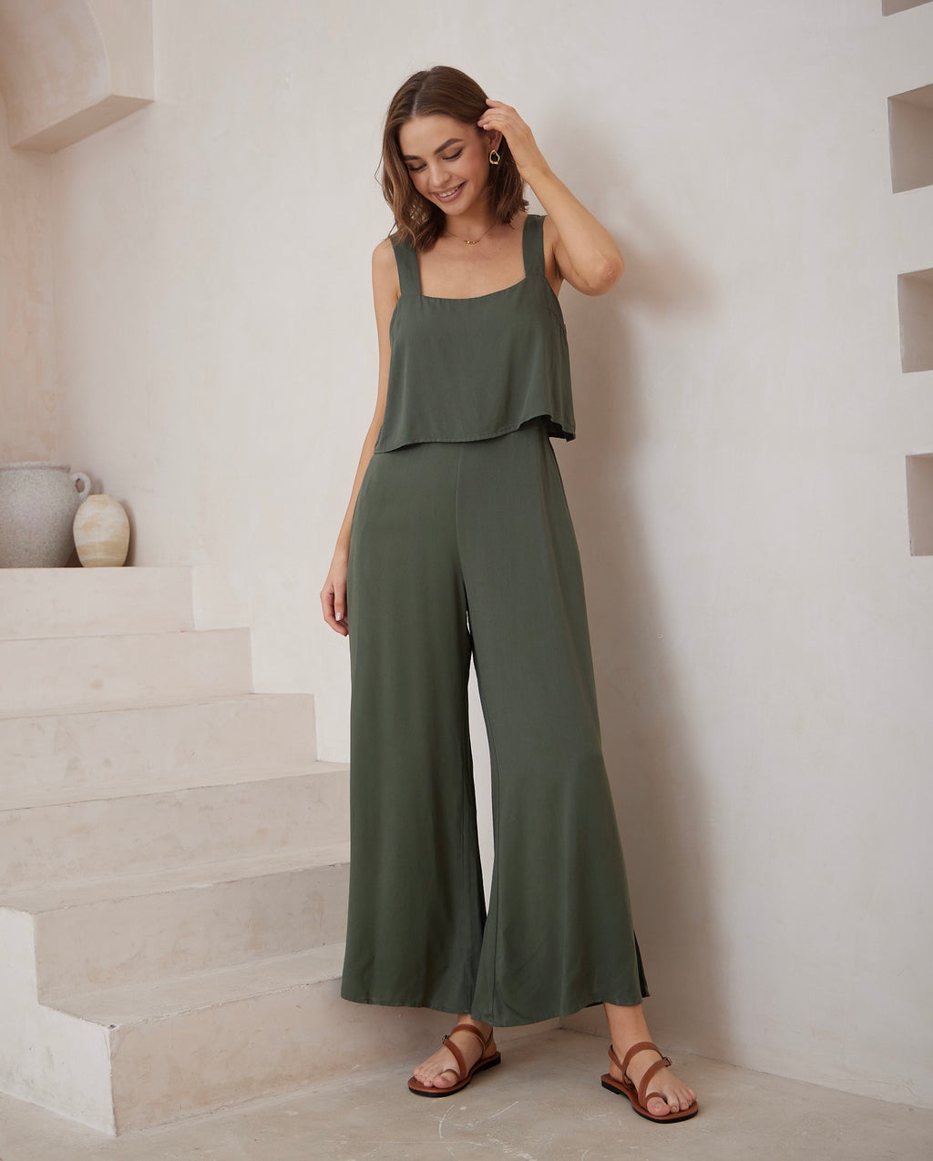 Alessia Khaki Green Jumpsuit