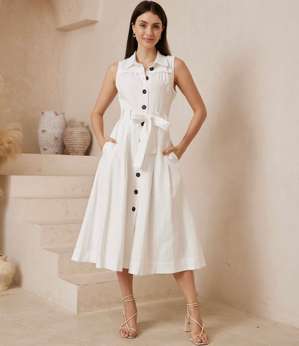Charlotte Midi Dress White