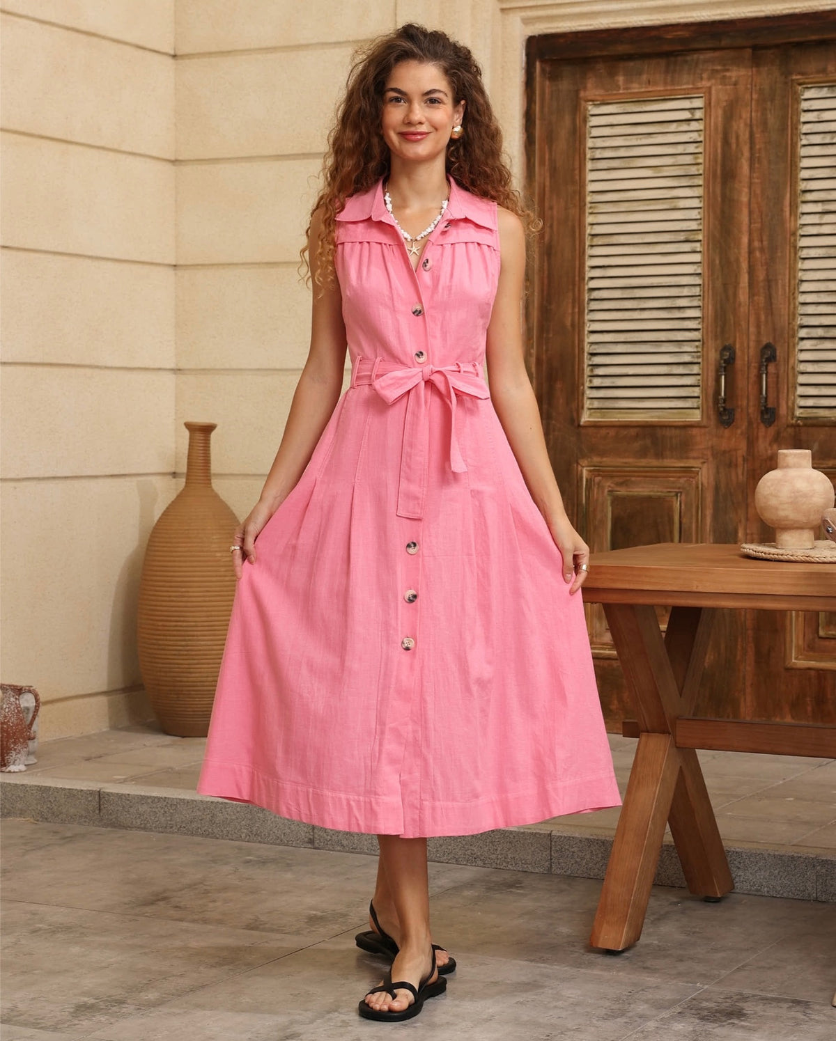 Charlotte Midi Dress Pink