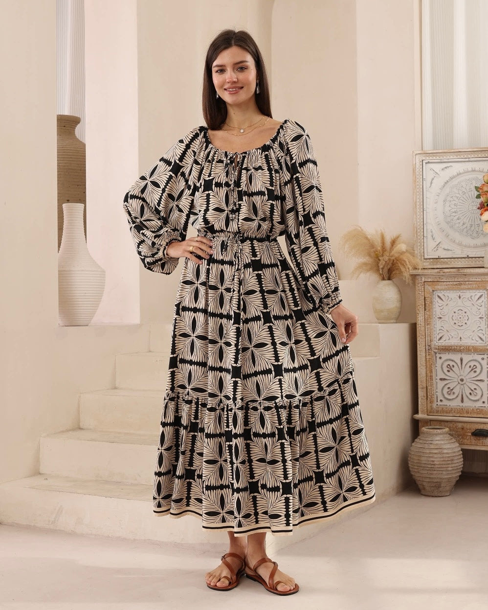 Verona Noir Maxi Dress