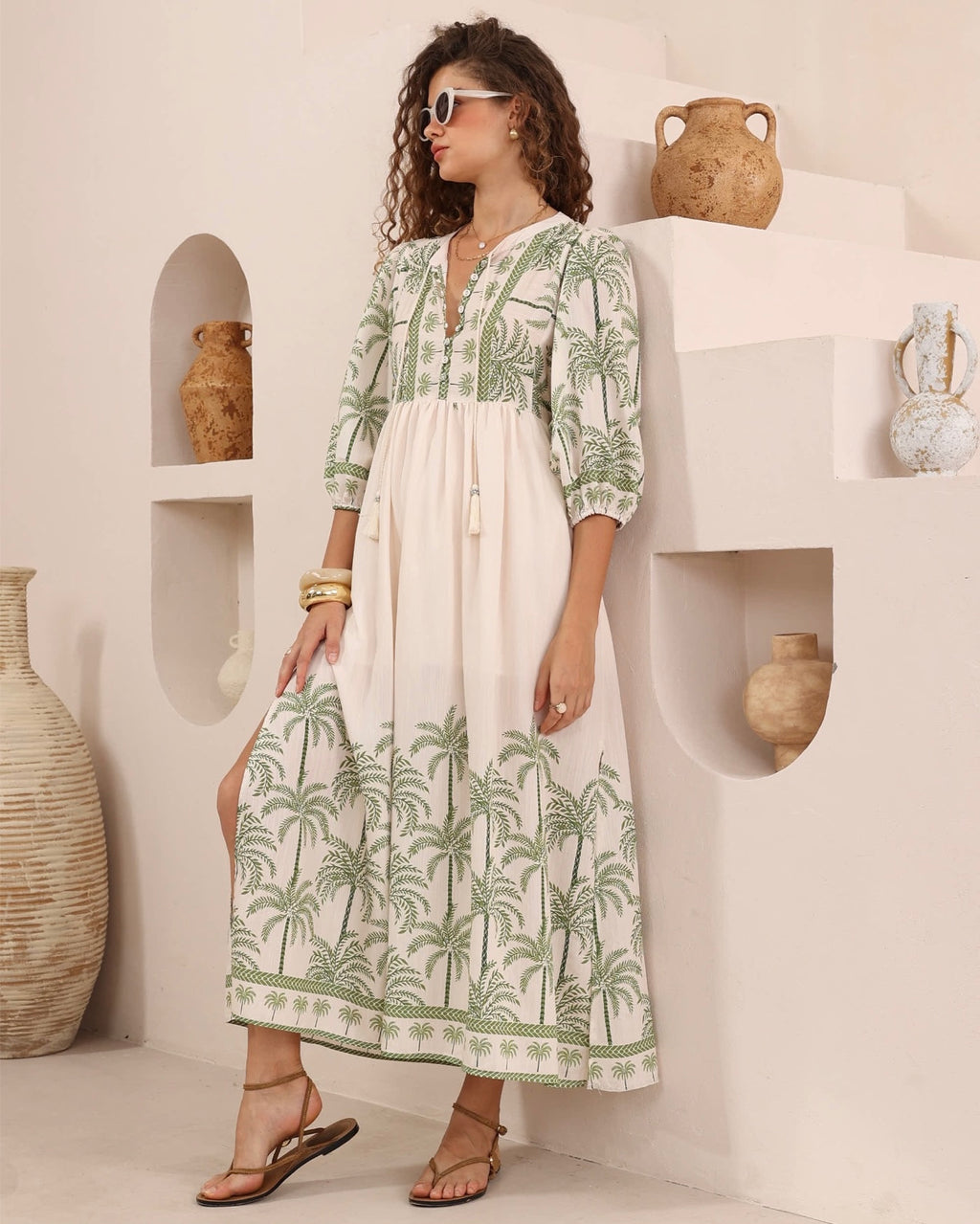 Capri Palm Maxi Dress