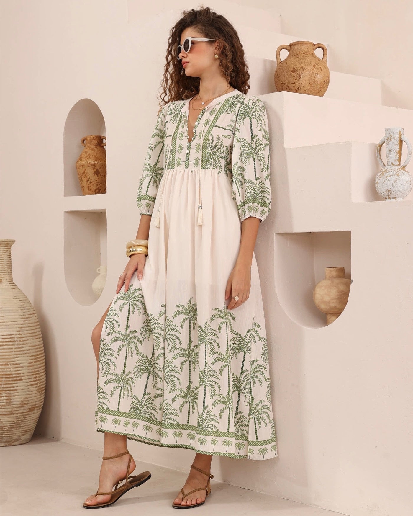 Capri Palm Maxi Dress