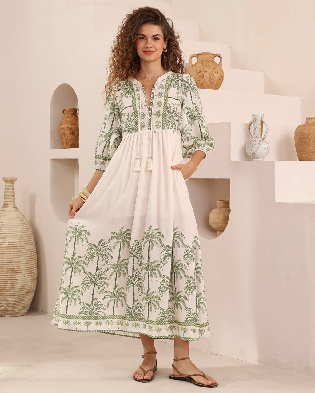Capri Palm Maxi Dress