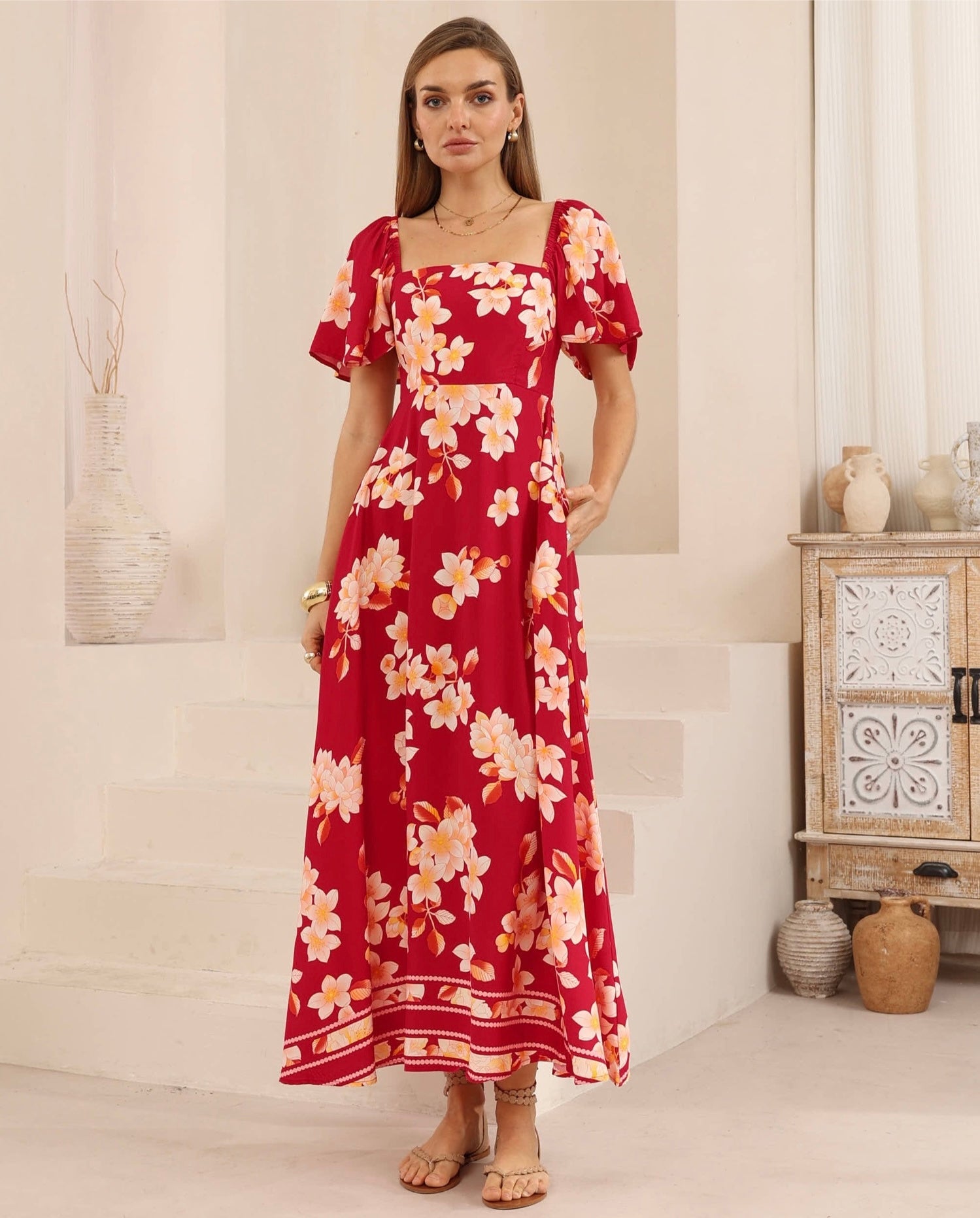 Oriental Garden Maxi Dress