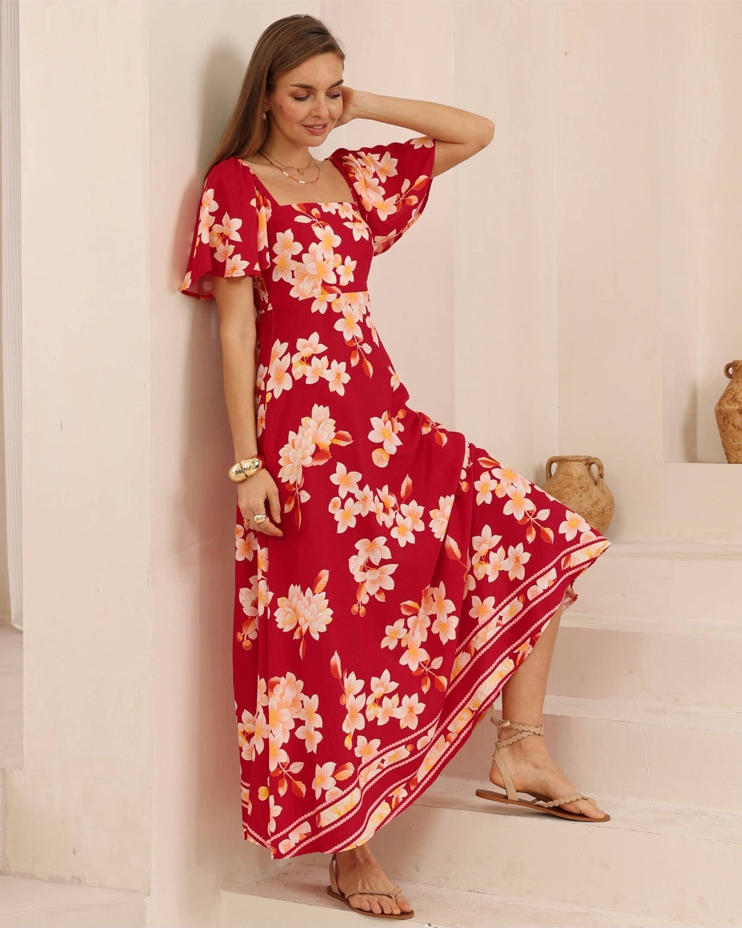 Oriental Garden Maxi Dress