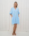 Babydoll Blue Linen Dress