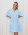 Babydoll Blue Linen Dress