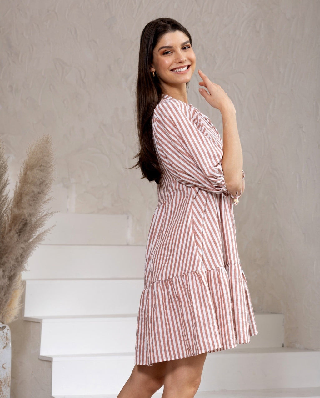 Red Striped Babydoll Dress