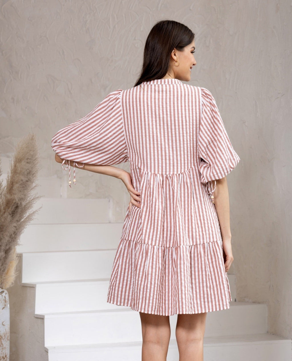 Red Striped Babydoll Dress