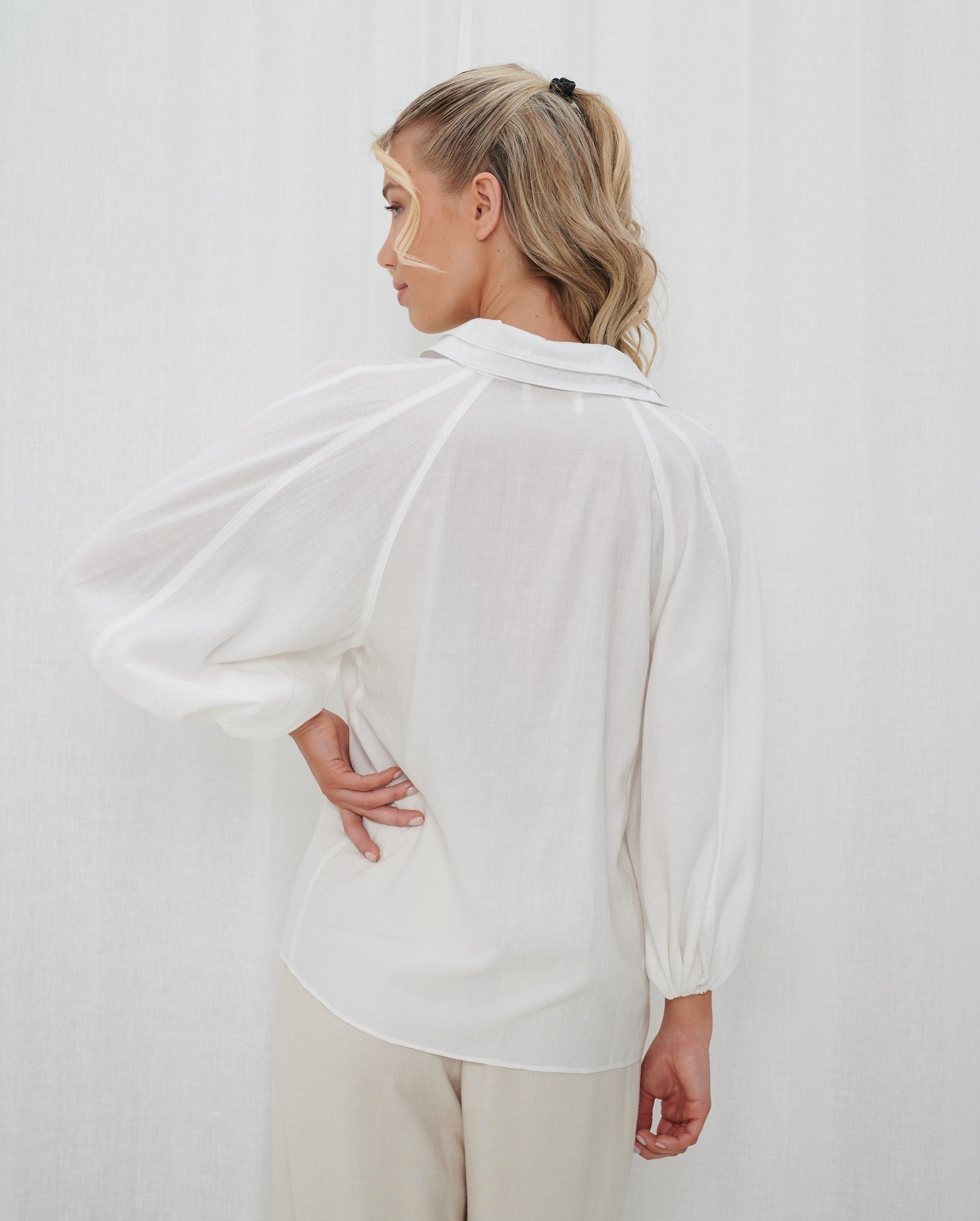 Button Up White Blouse