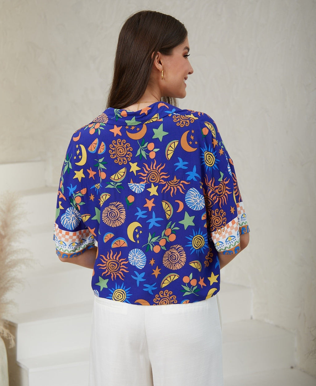 Holiday Print Navy Shirt