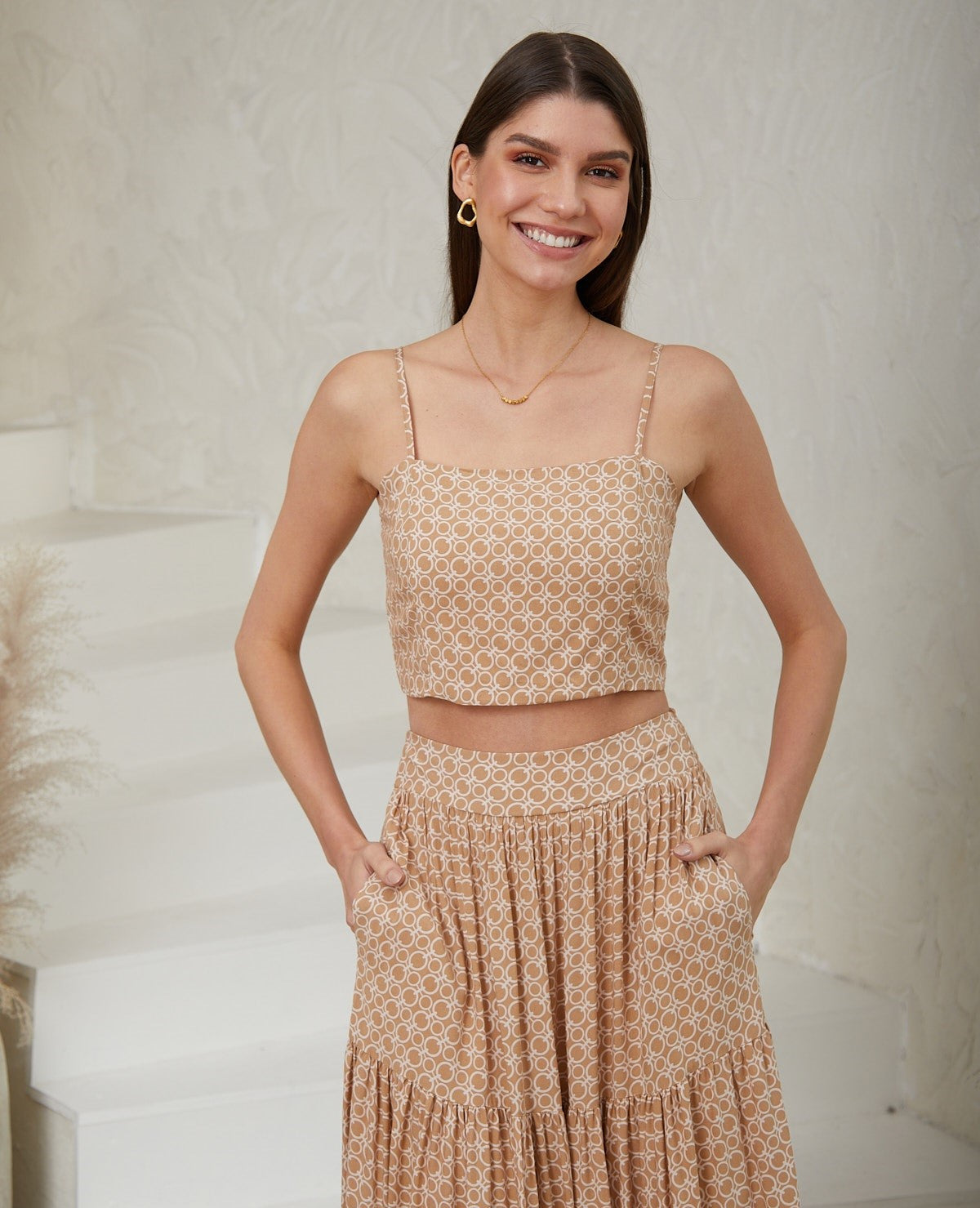Monogram Print Crop Top