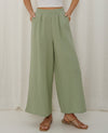 Sage Linen Wide Leg Pants