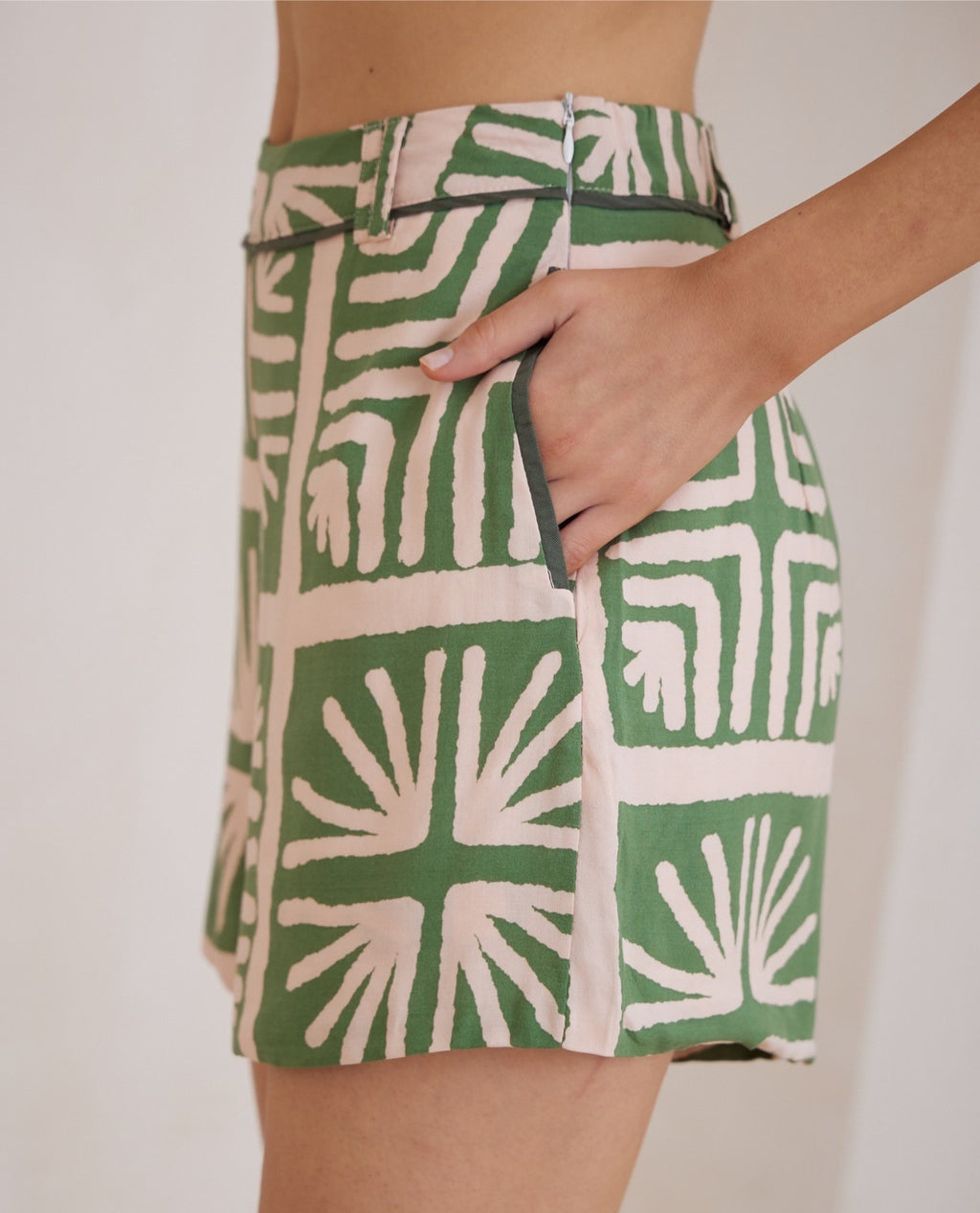 Abstract Botanical Print Shorts