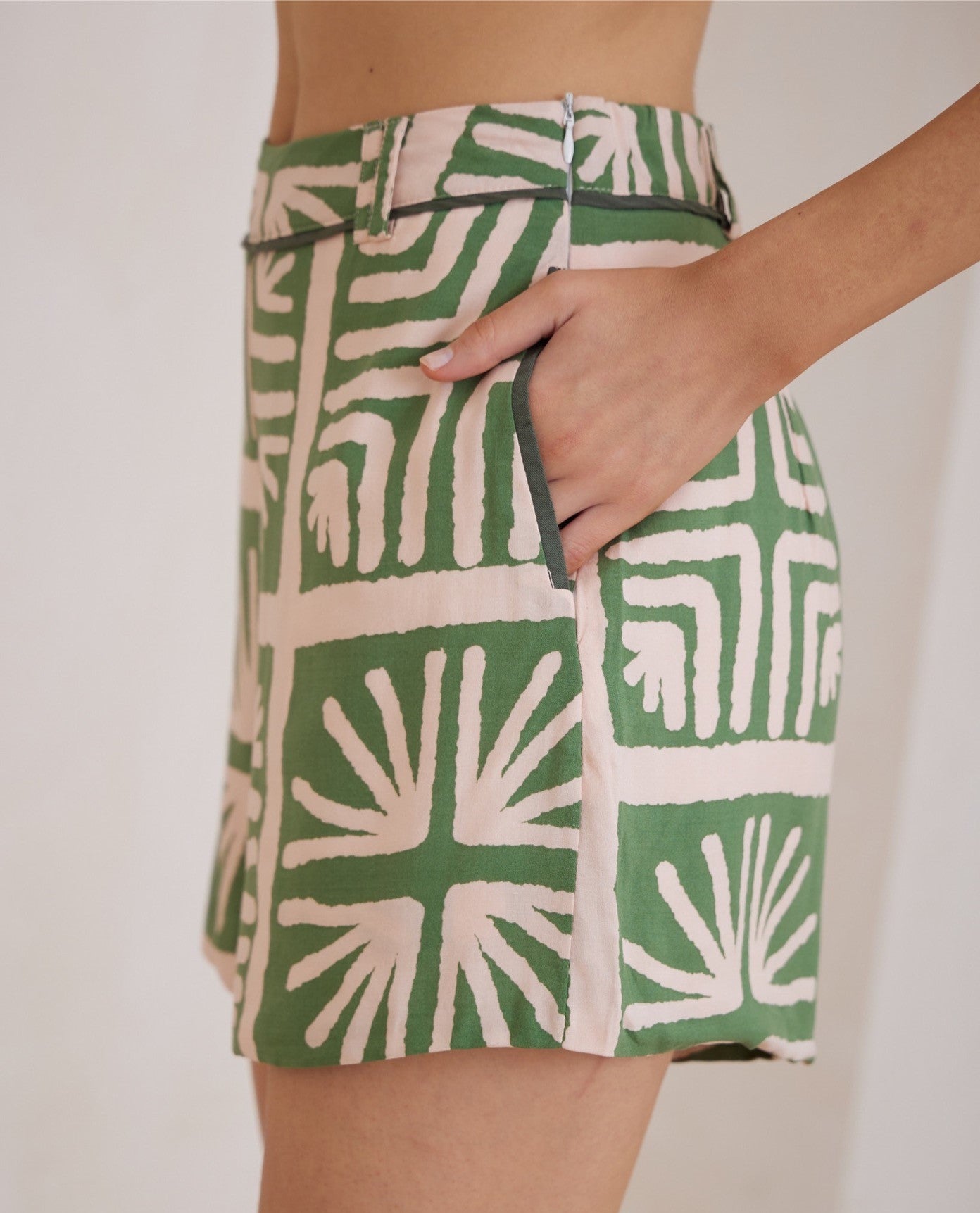 Abstract Botanical Print Shorts