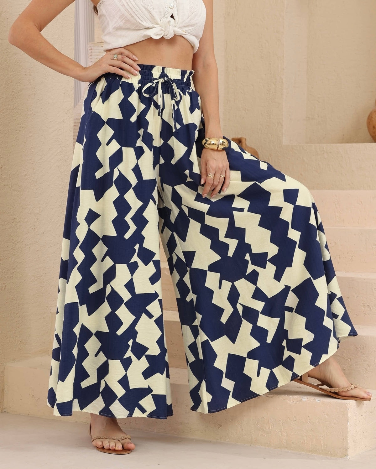 Monaco Navy Palazzo Pants