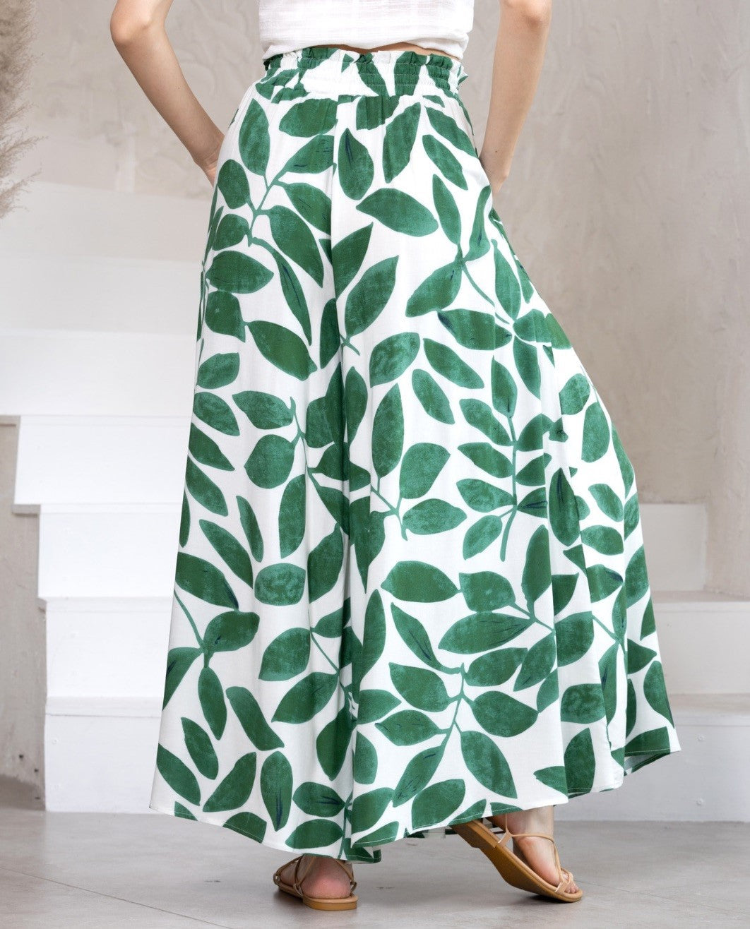 Green Leaf Palazzo Pants