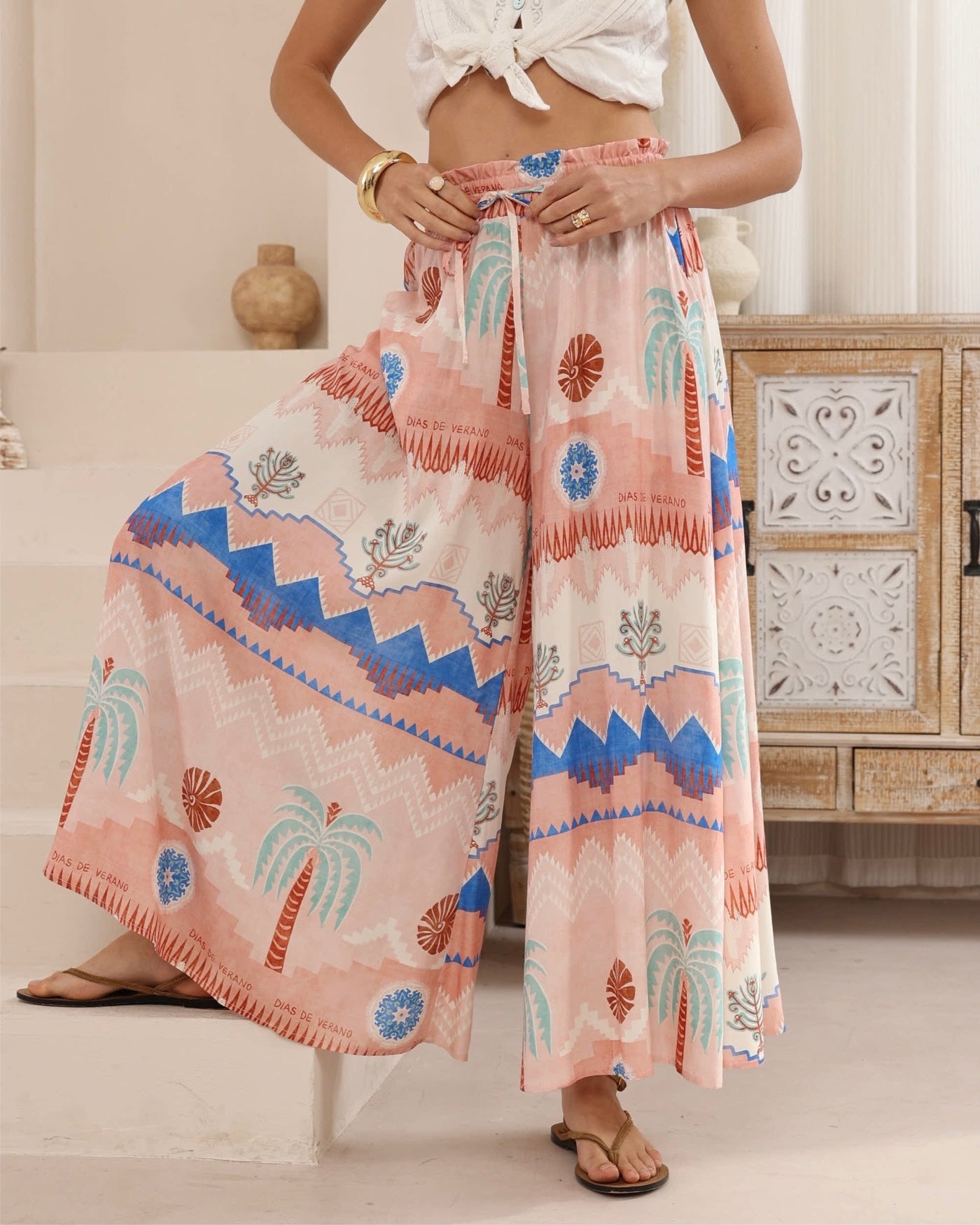 Costa Rosa Palazzo Pants