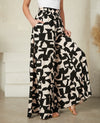 Wide Leg Abstract Print Pants