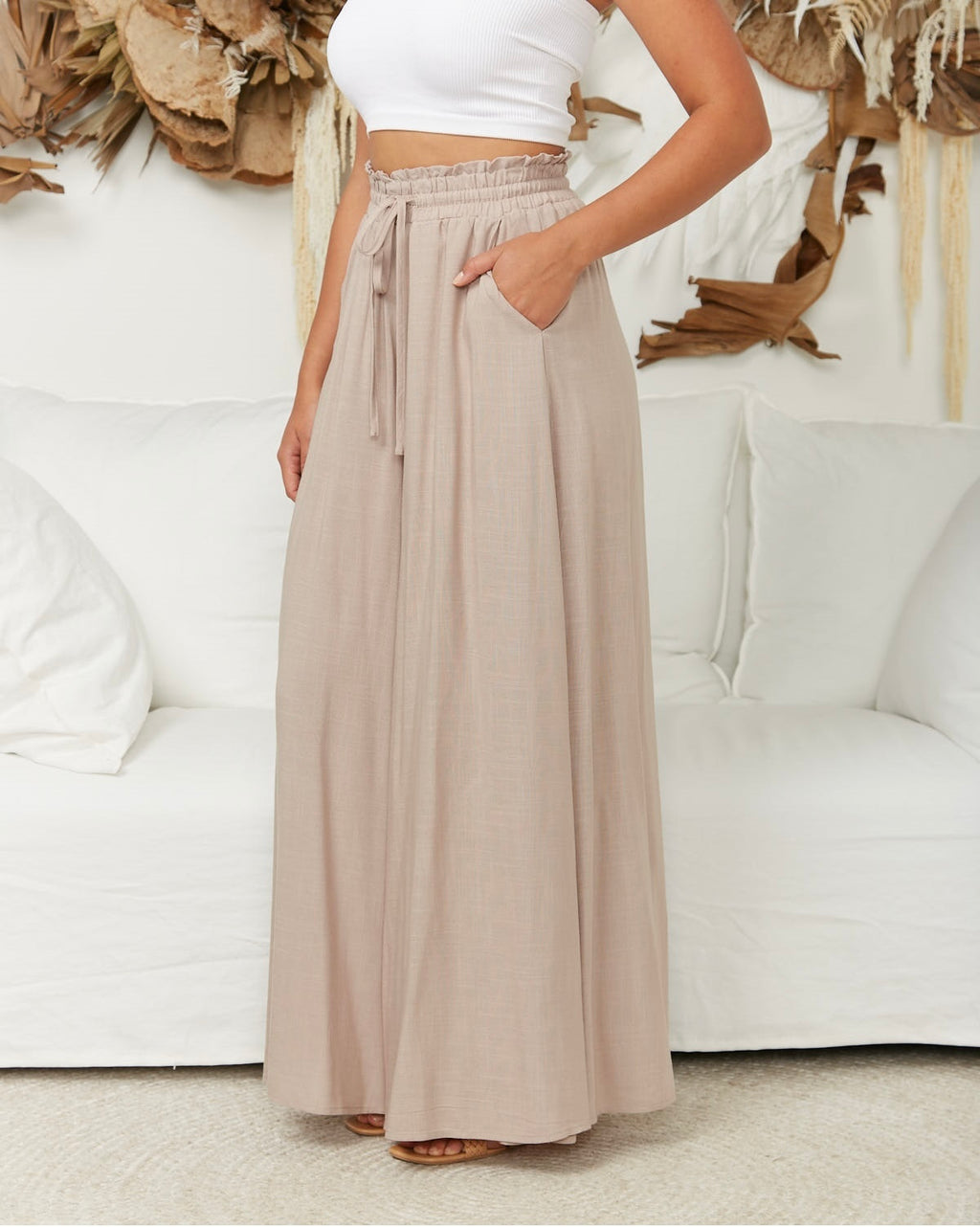 Santorini Drawstring Palazzo Pants