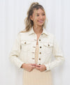 White Crop Denim Jacket