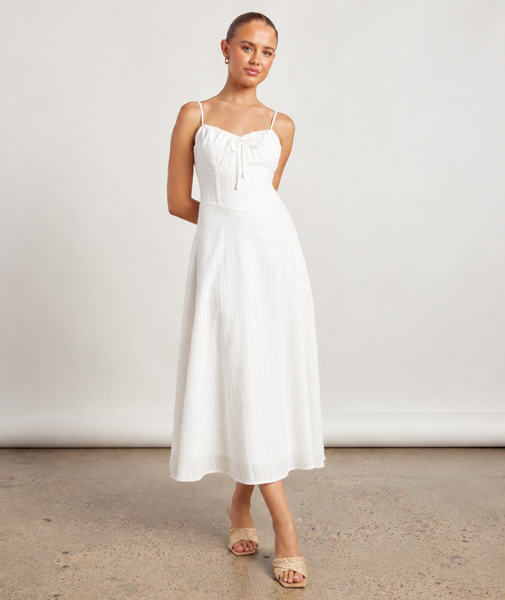 Soleil White Cotton Dress