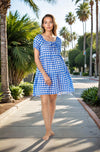 Blue Gingham Mini Dress