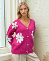 Daisy Bloom Hot Pink Cardigan