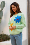 Green Flower Knit