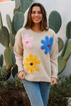 Beige Flower Knit