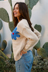 Beige Flower Knit