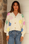 V-Neck Flower Cardigan