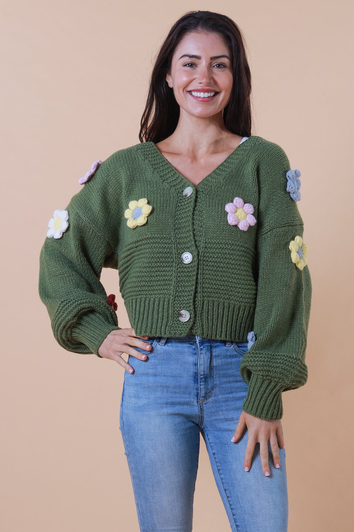 Cosy 3D Flower Cardi