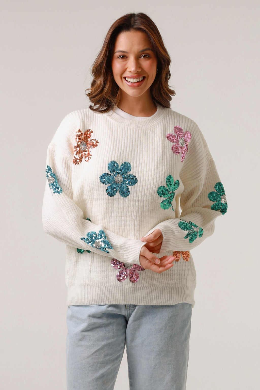 Floral Sequin Knit
