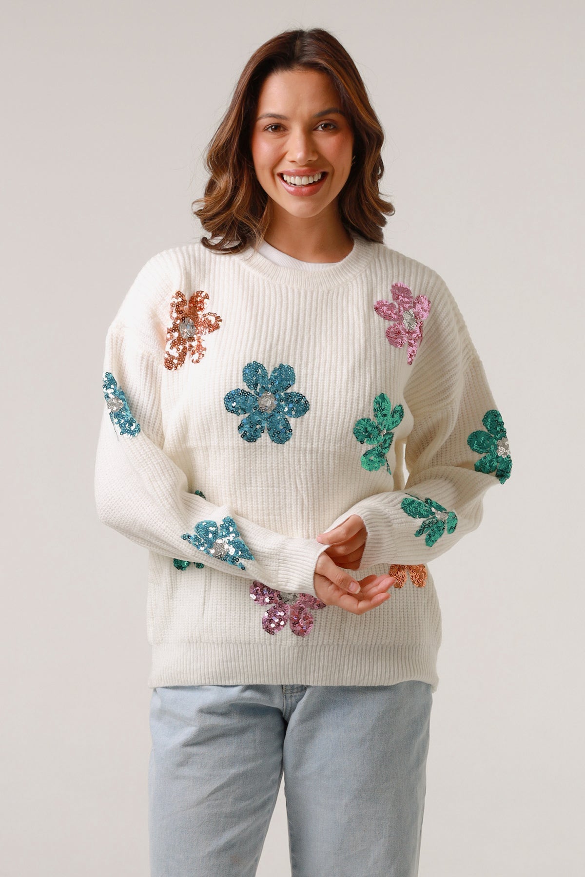 Floral Sequin Knit