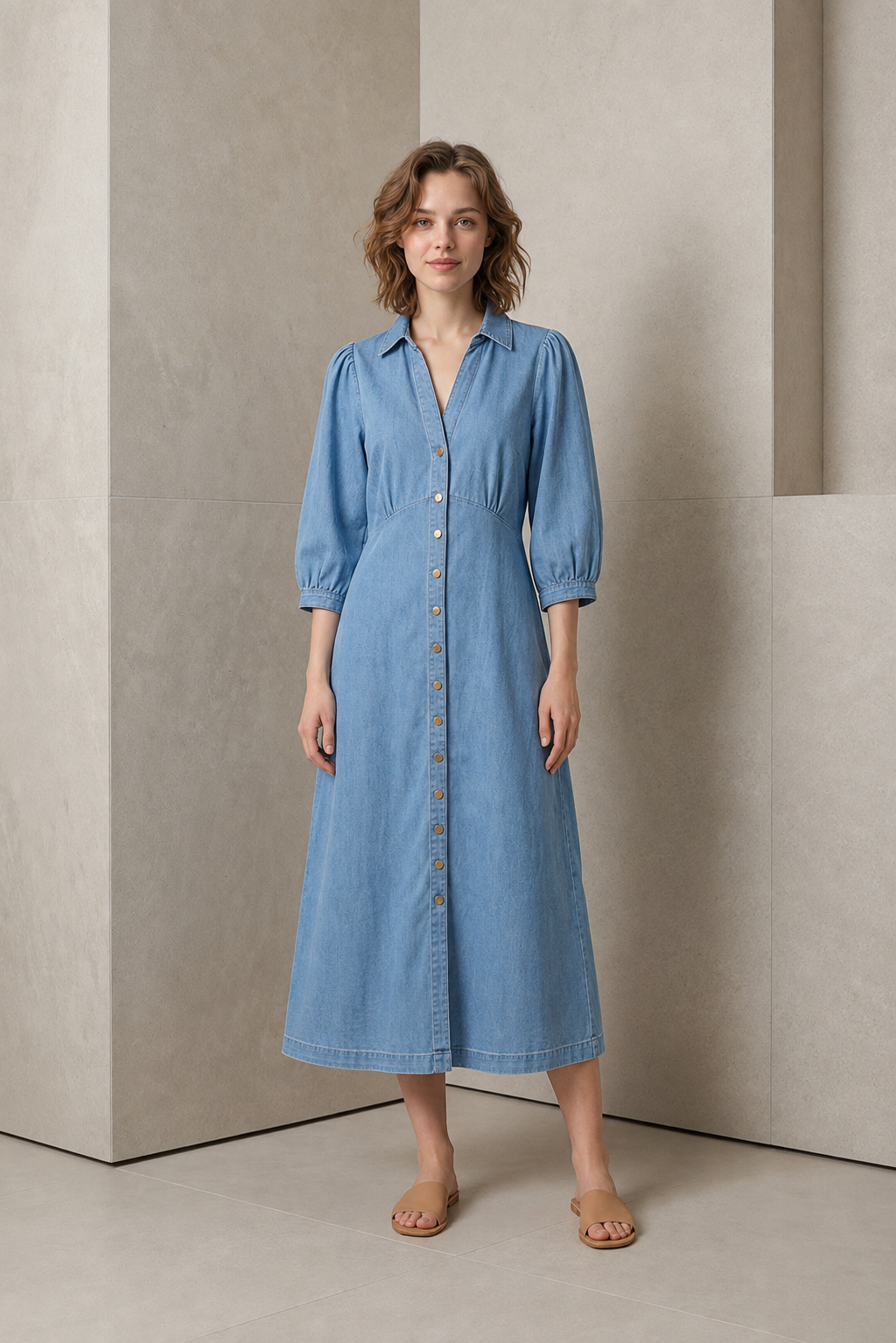 Harper Denim Midi Dress
