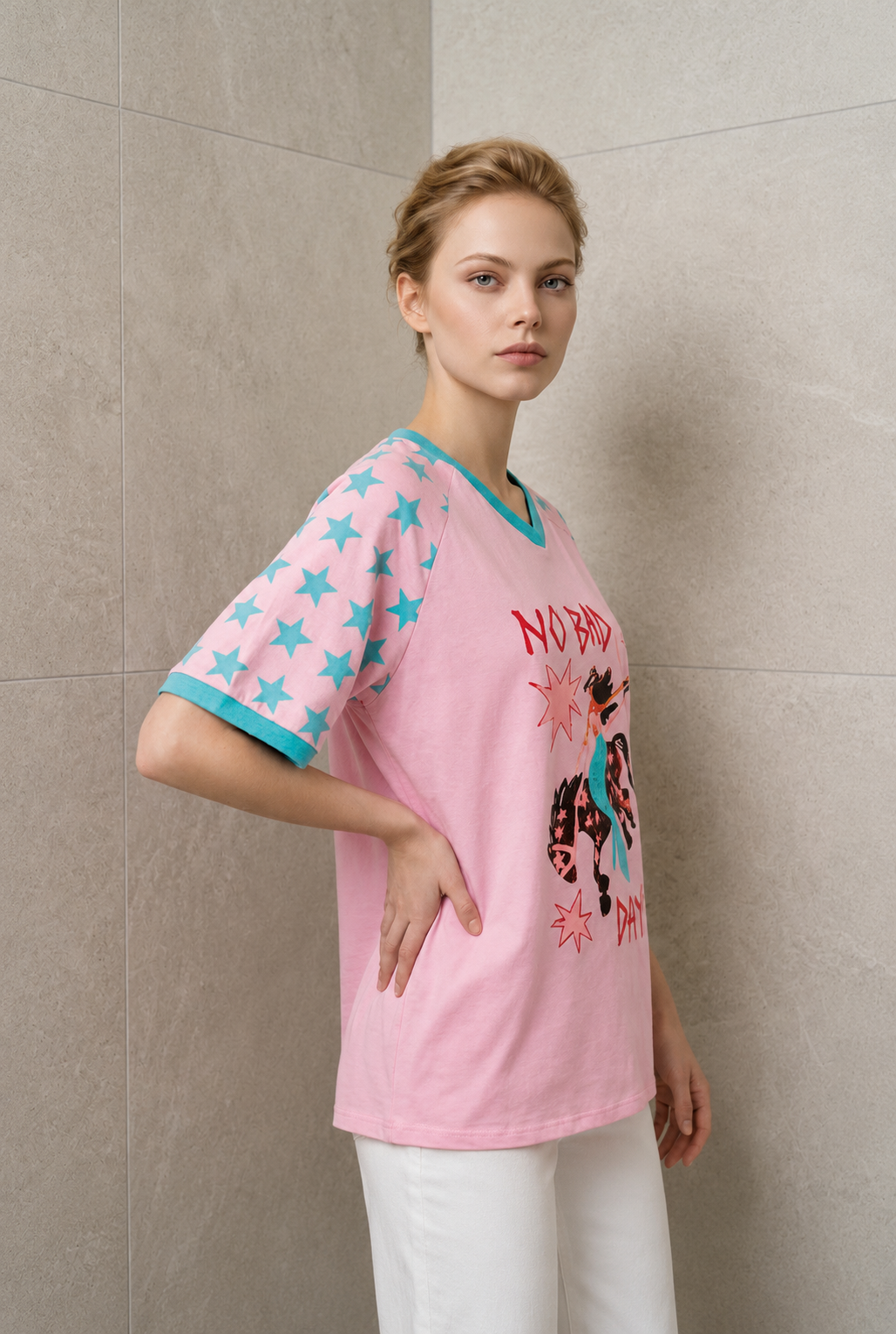 No Bad Days Graphic Cotton Tee Pink