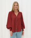Long Sleeve Button Up Blouse