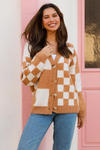 Checkered Papaya Cardi