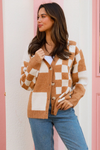 Checkered Papaya Cardi