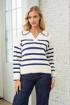 Navy Stripes Collar Knit